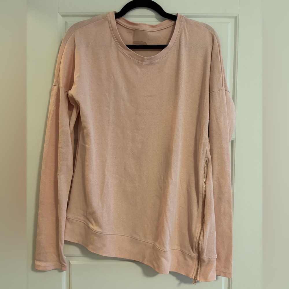 PRE-OWNED DYI Pink Long Sleeve Sweatshirt with rose gold zipper | M